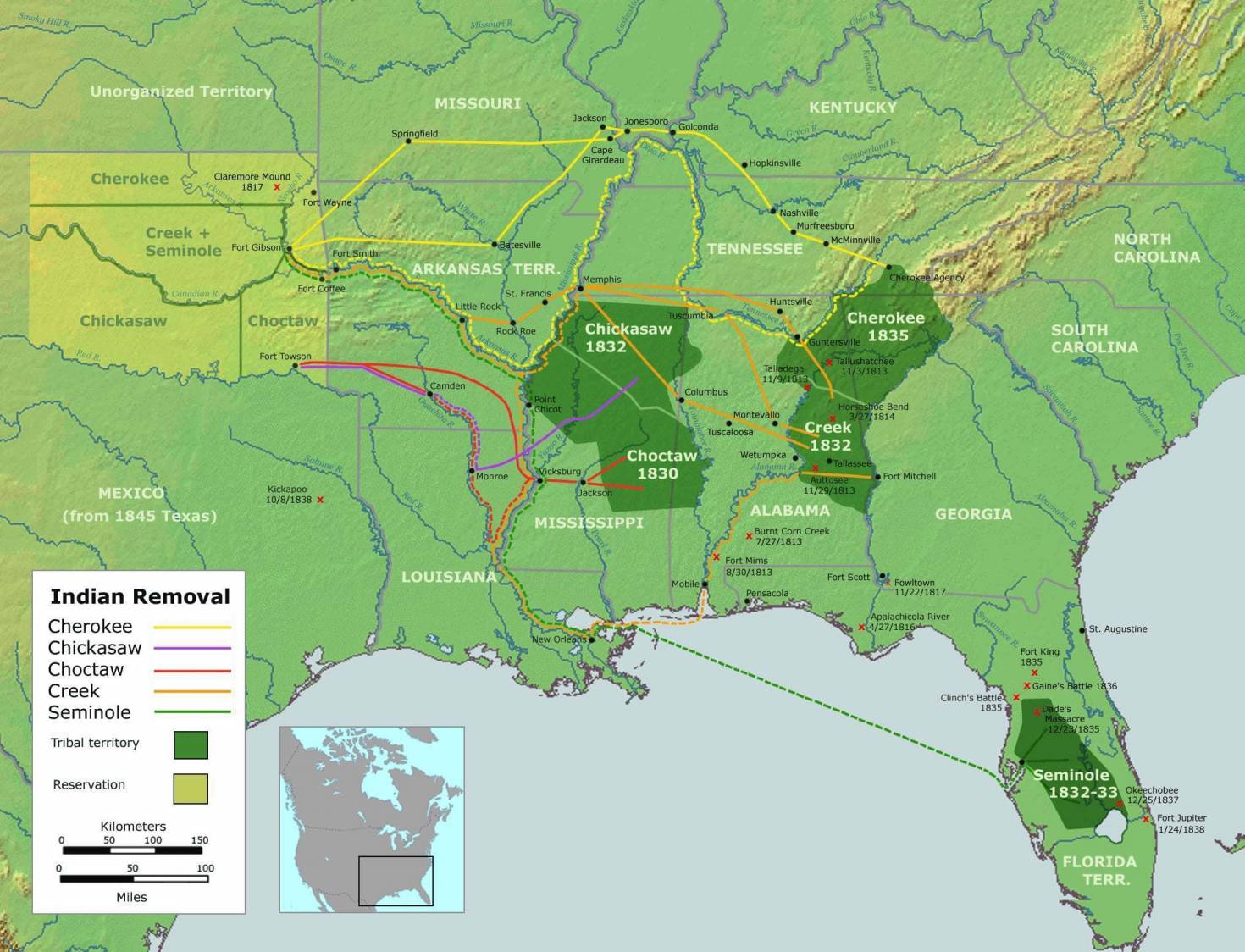 Trail of Tears Routes 