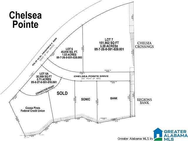 0.71 Acres of Commercial Land for Sale in Chelsea, Alabama