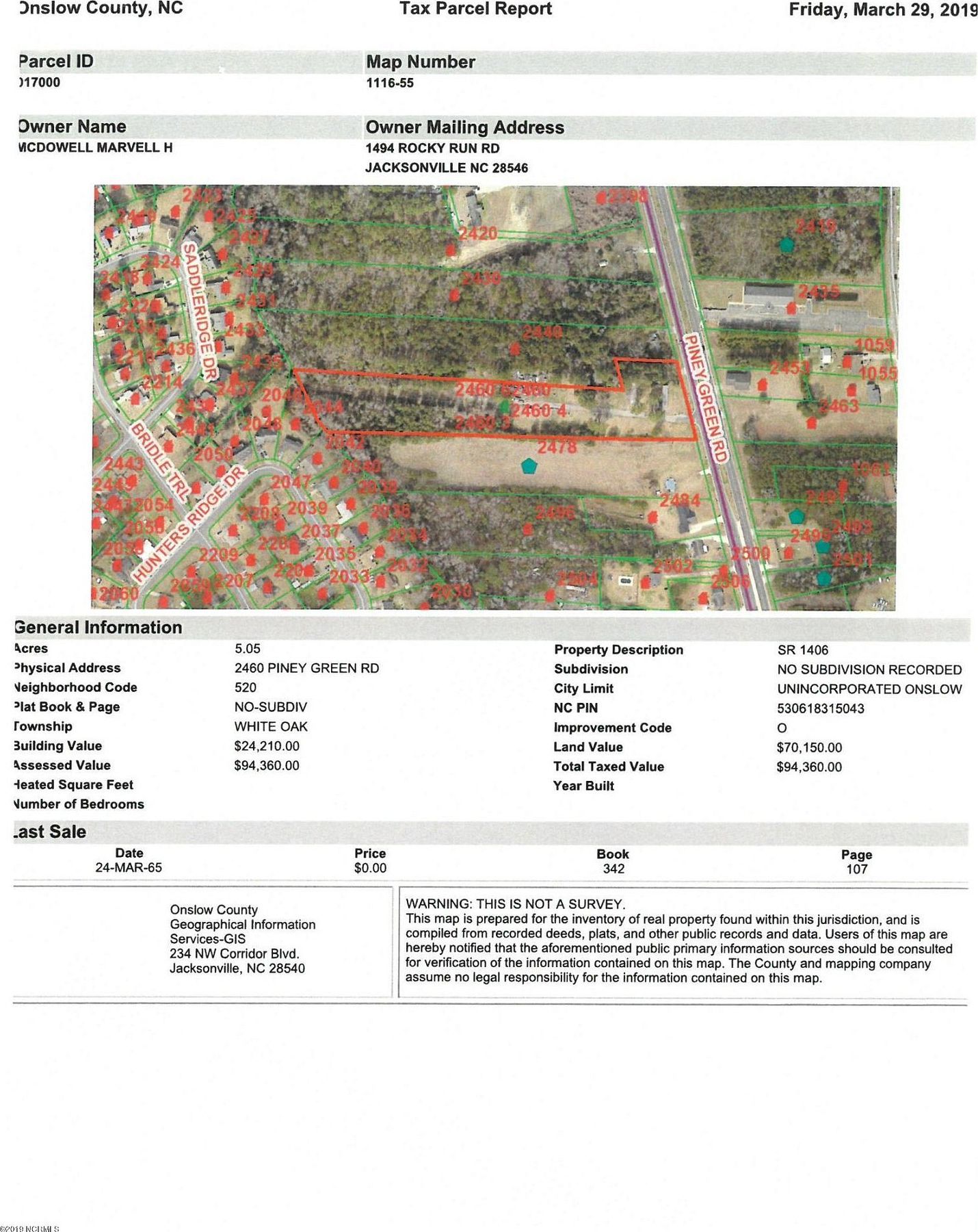 5.1 Acres of Mixed-Use Land for Lease in Midway Park, North Carolina