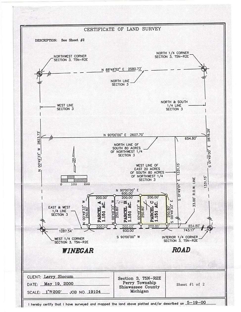 1.15 Acres of Land for Sale in Perry, Michigan