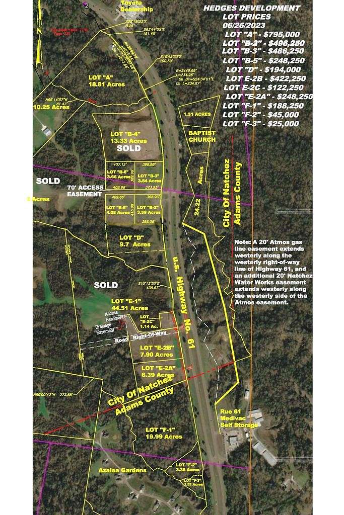 9.7 Acres of Commercial Land for Sale in Natchez, Mississippi