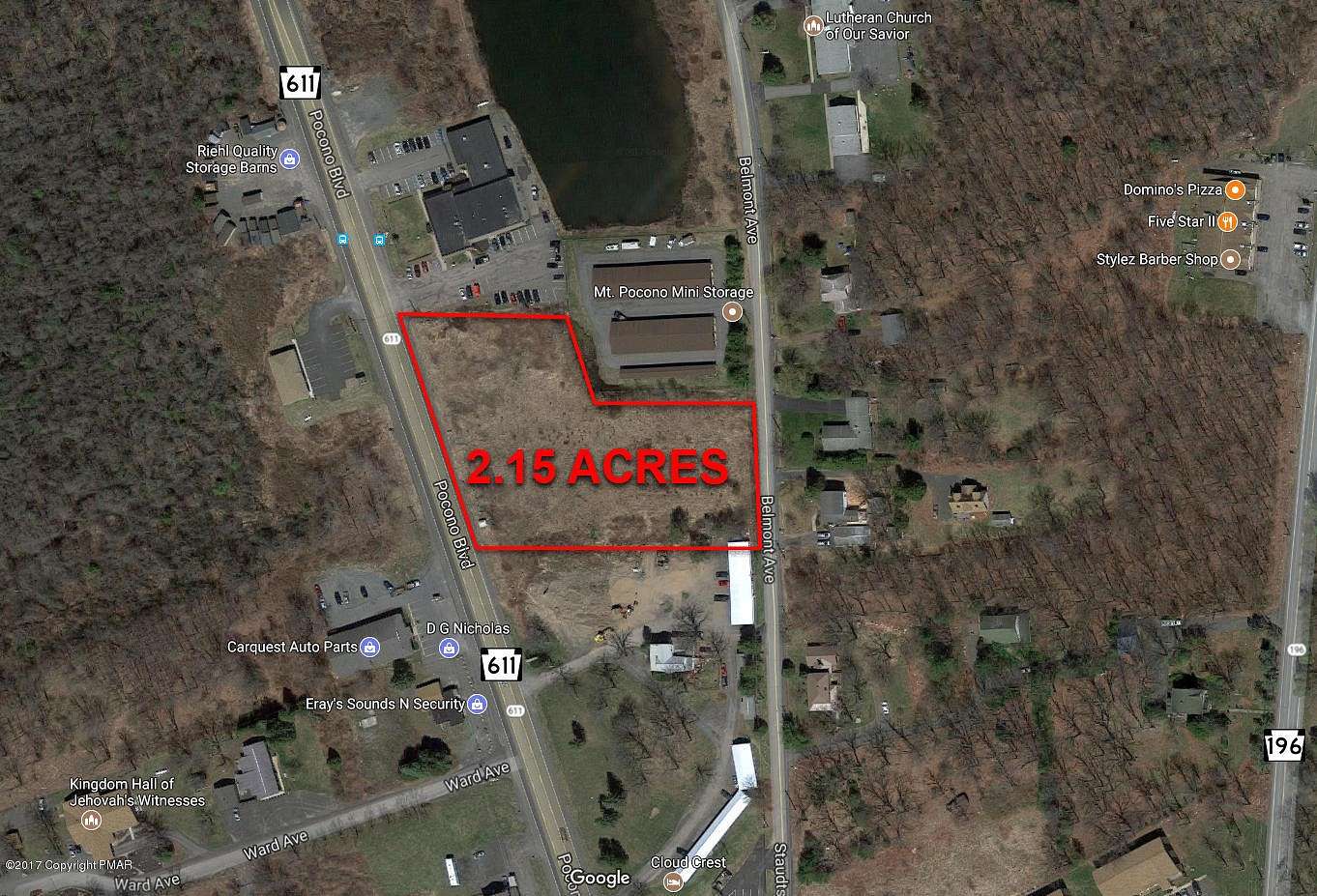 2.15 Acres of Commercial Land for Sale in Mount Pocono, Pennsylvania