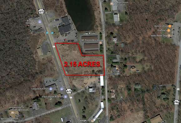 2.2 Acres of Commercial Land for Sale in Mount Pocono, Pennsylvania
