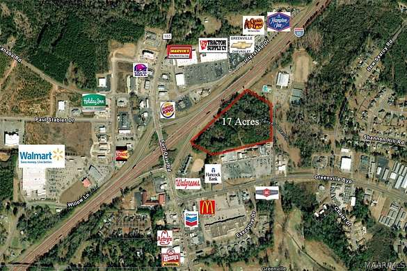 17 Acres of Commercial Land for Sale in Greenville, Alabama