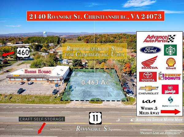 0.46 Acres of Commercial Land for Sale in Christiansburg, Virginia