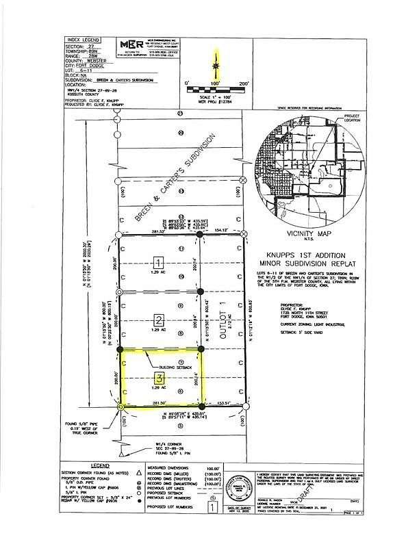 1.29 Acres of Commercial Land for Sale in Fort Dodge, Iowa