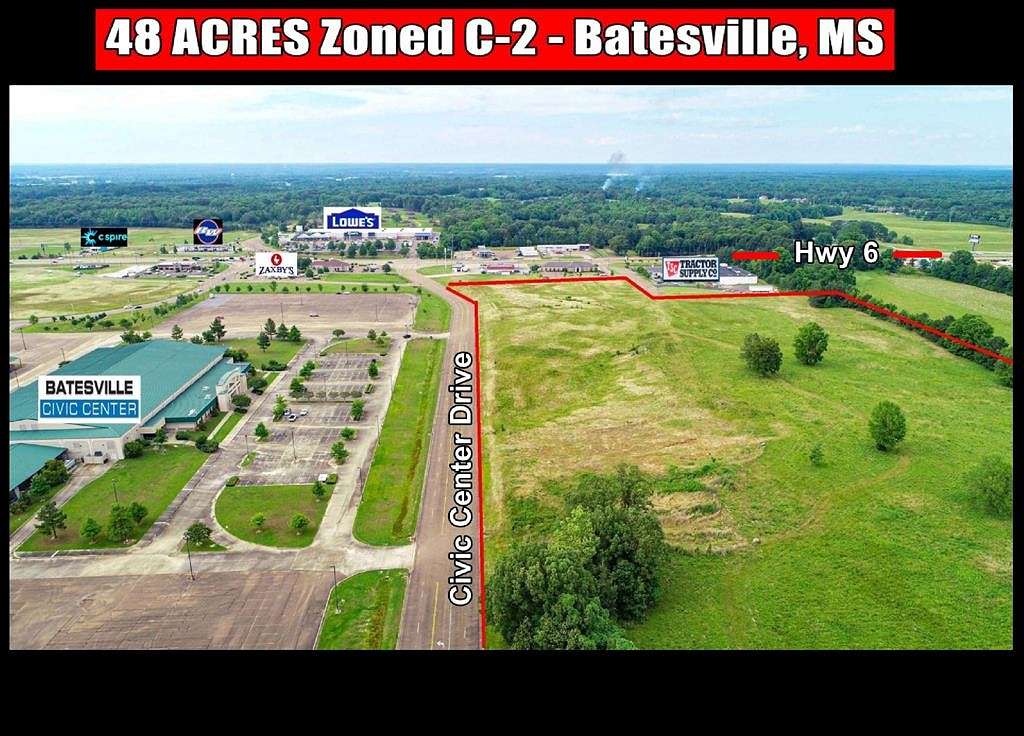 48 Acres of Commercial Land for Sale in Batesville, Mississippi