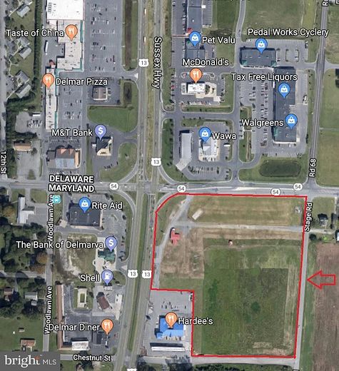 11 Acres of Improved Commercial Land for Sale in Delmar, Maryland