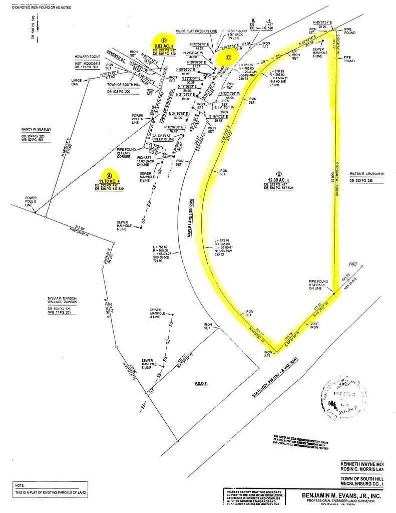 12.9 Acres of Commercial Land for Sale in South Hill, Virginia