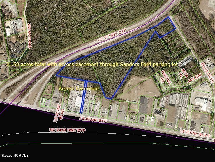 31.6 Acres of Commercial Land for Lease in Jacksonville, North Carolina