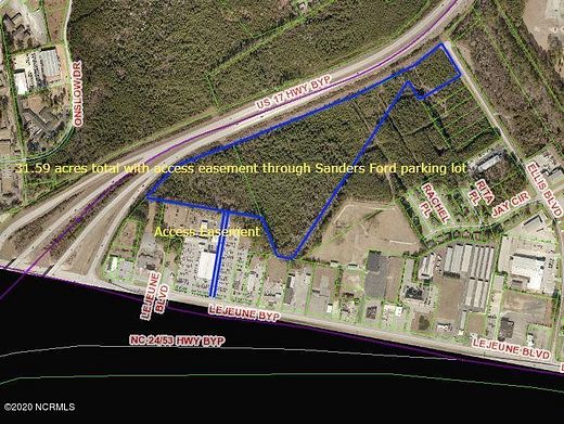 31.6 Acres of Commercial Land for Lease in Jacksonville, North Carolina