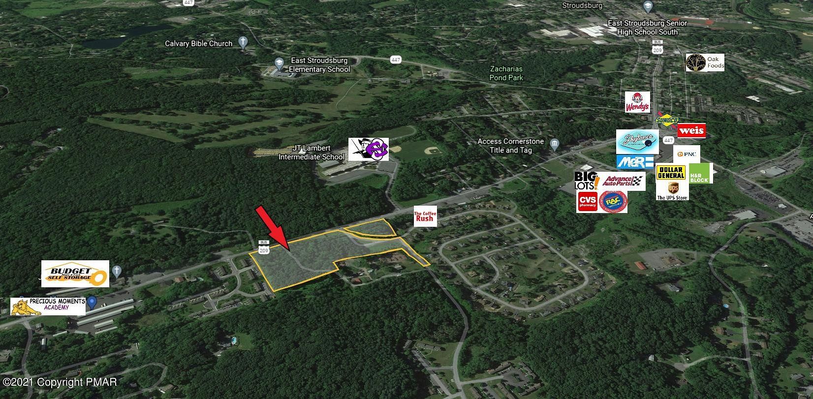 11.5 Acres of Commercial Land for Sale in East Stroudsburg, Pennsylvania