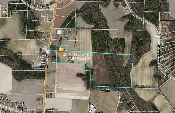 53.8 Acres of Land for Sale in Lillington, North Carolina
