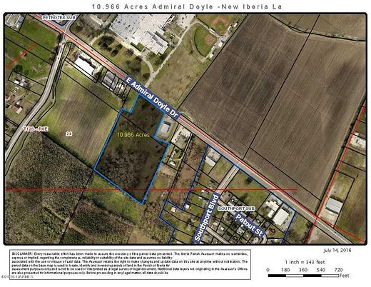 11 Acres of Commercial Land for Sale in New Iberia, Louisiana