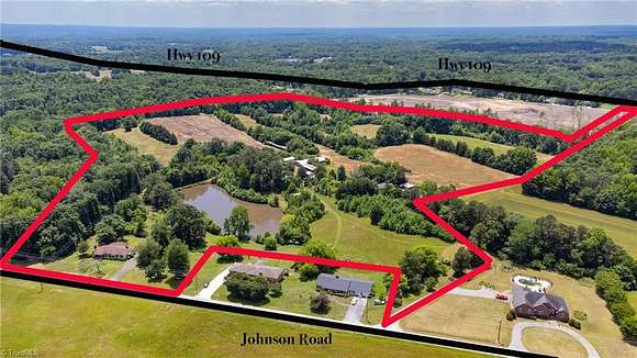 55 Acres of Agricultural Land with Home for Sale in High Point, North Carolina