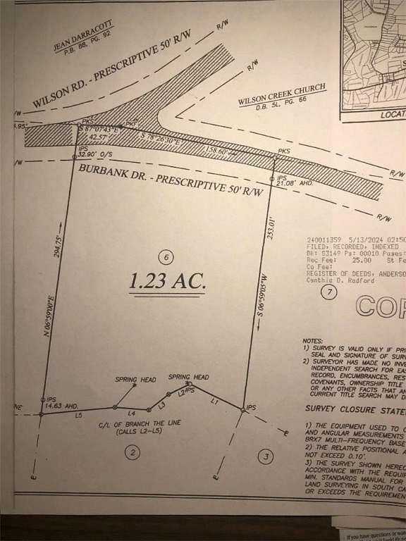 1.23 Acres of Residential Land for Sale in Iva, South Carolina
