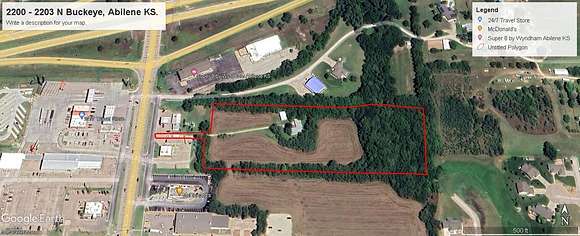 7.1 Acres of Improved Mixed-Use Land for Auction in Abilene, Kansas