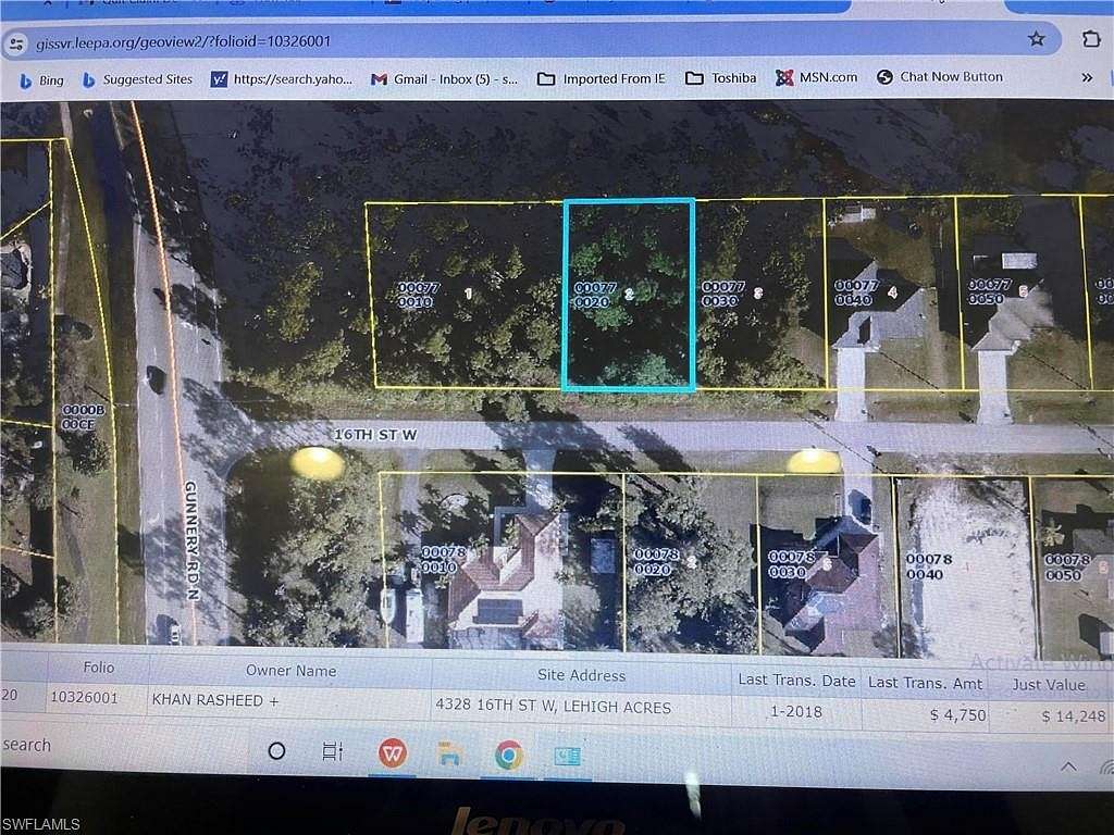 0.214 Acres of Residential Land for Sale in Lehigh Acres, Florida