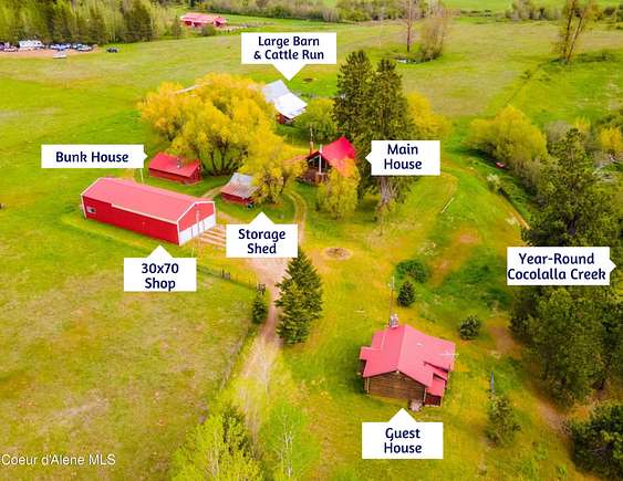 48.4 Acres of Land with Home for Sale in Careywood, Idaho