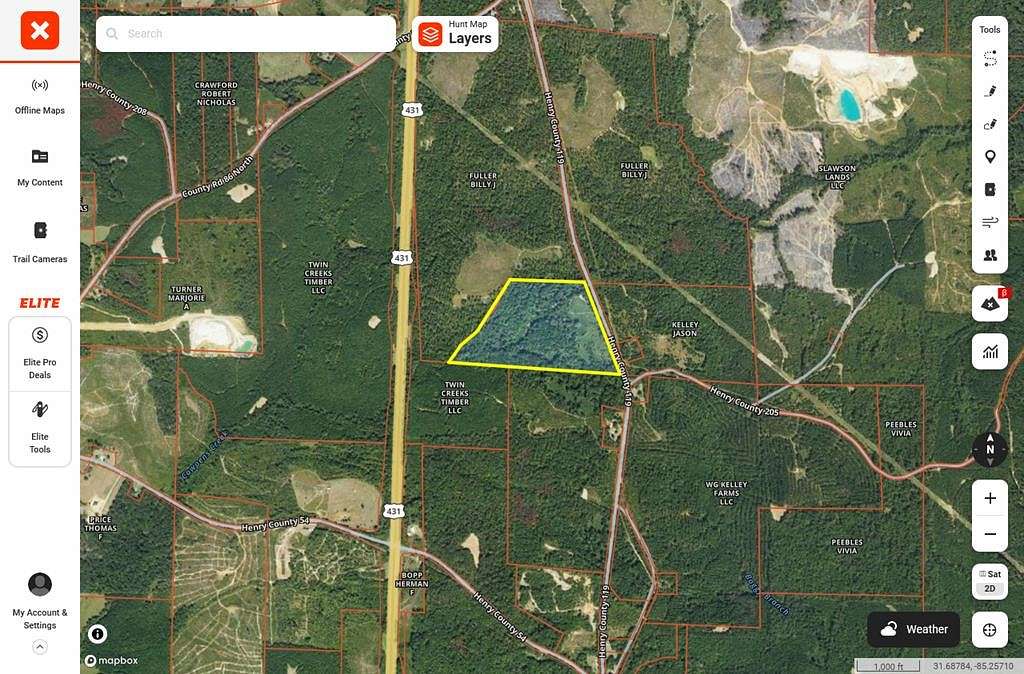 60 Acres of Recreational Land for Sale in Abbeville, Alabama
