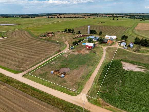 3 Acres of Residential Land with Home for Sale in Gypsum, Kansas