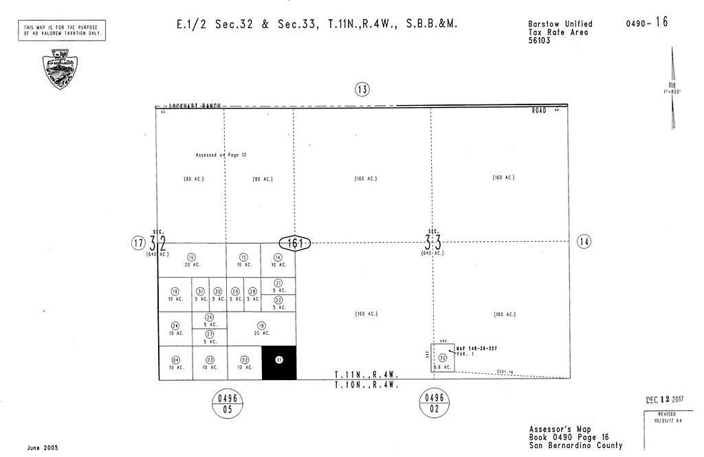 10 Acres of Residential Land for Sale in Hinkley, California