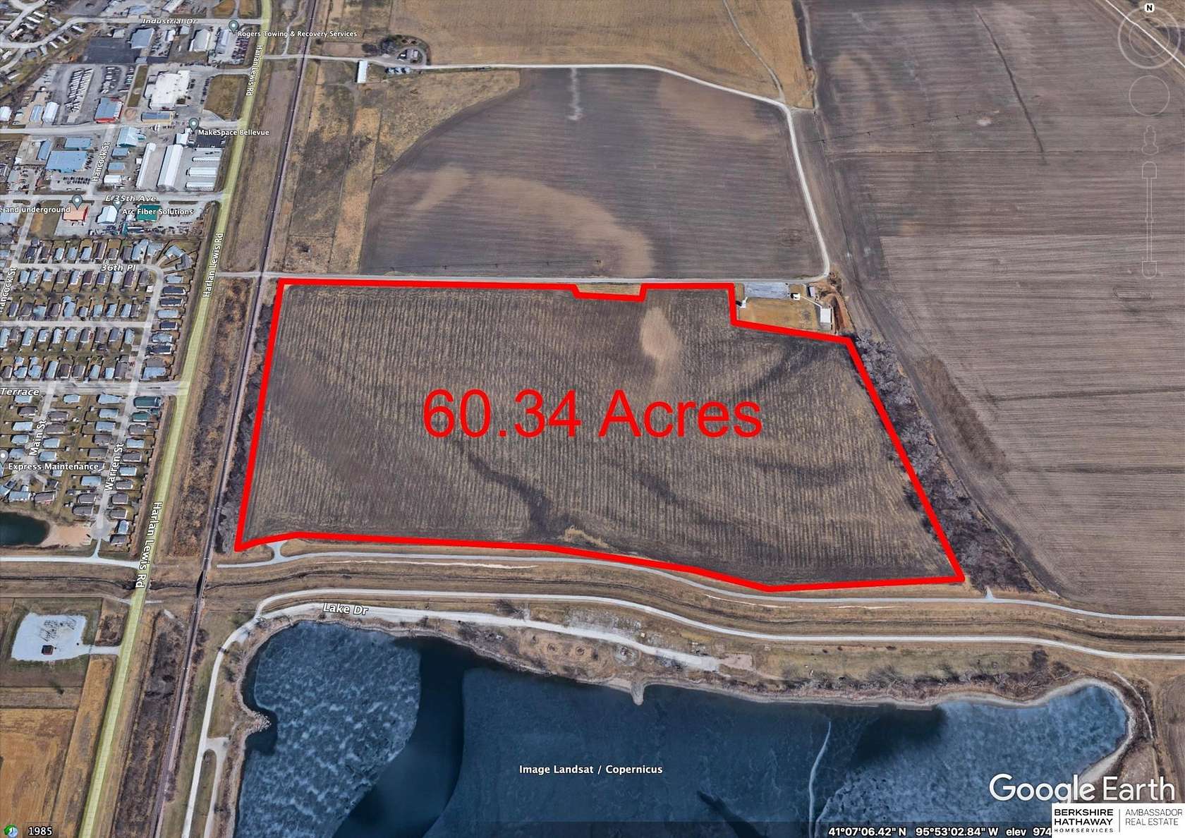 60.3 Acres of Agricultural Land for Sale in Bellevue, Nebraska