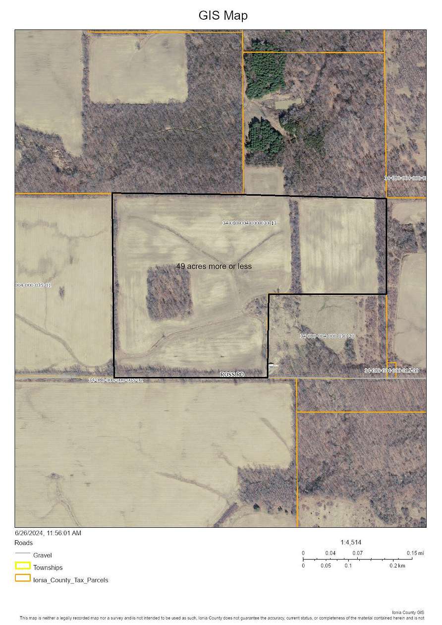 49 Acres of Agricultural Land for Sale in Muir, Michigan