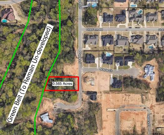 0.565 Acres of Residential Land for Sale in Tyler, Texas