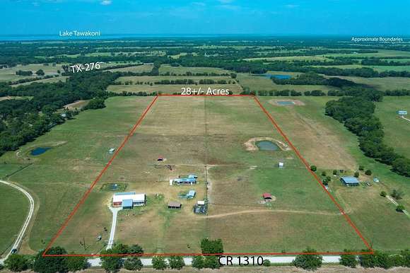 28.06 Acres of Agricultural Land with Home for Sale in Point, Texas
