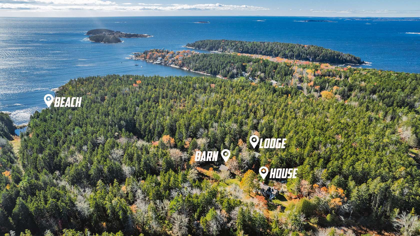 25.5 Acres of Recreational Land with Home for Sale in Phippsburg, Maine