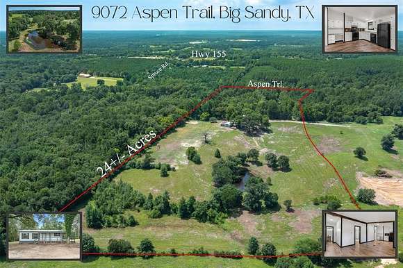 24 Acres of Land with Home for Sale in Big Sandy, Texas