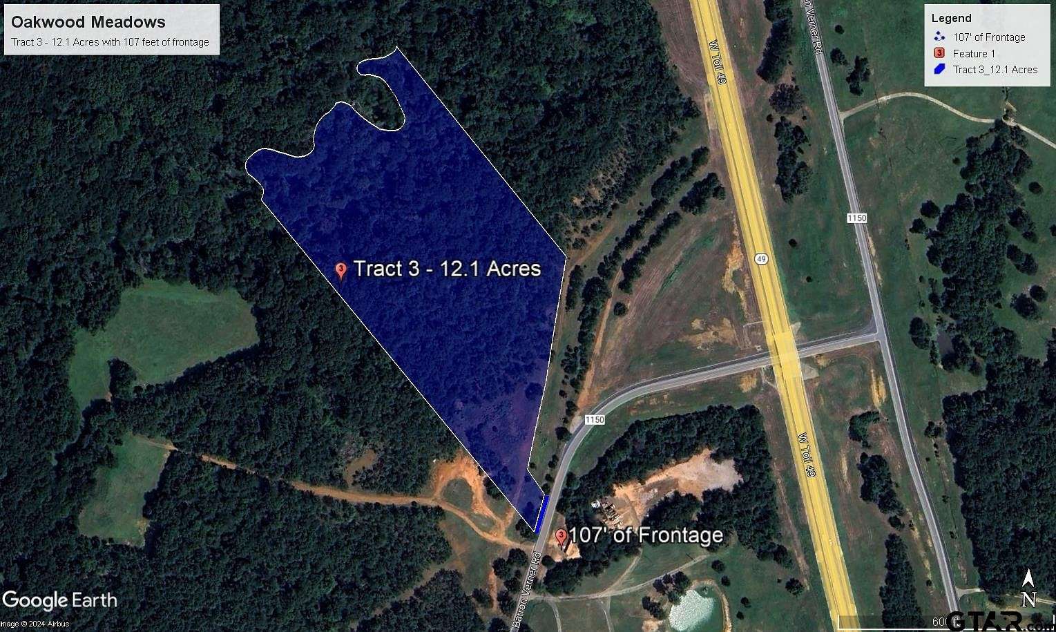 12.1 Acres of Land for Sale in Tyler, Texas