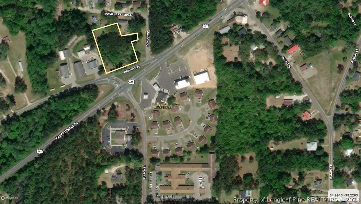 1.62 Acres of Commercial Land for Sale in Raeford, North Carolina