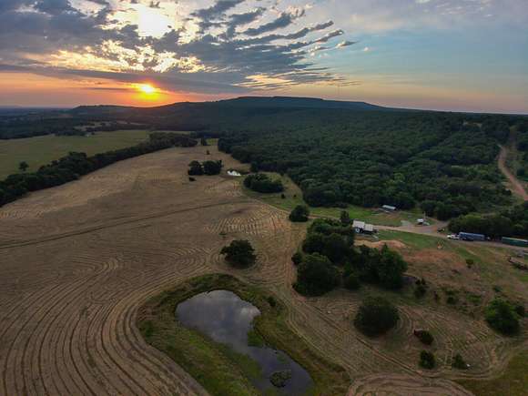 100 Acres of Agricultural Land with Home for Sale in Quinton, Oklahoma