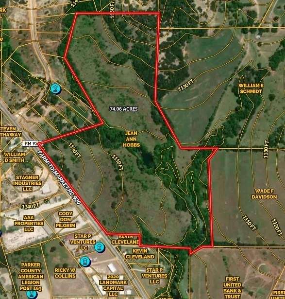 74 Acres of Mixed-Use Land for Sale in Peaster, Texas
