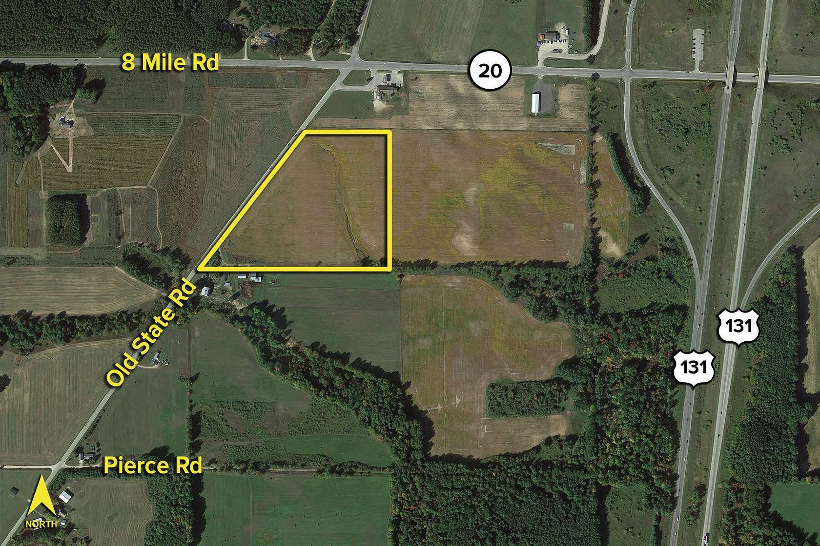 18.89 Acres of Commercial Land for Sale in Stanwood, Michigan