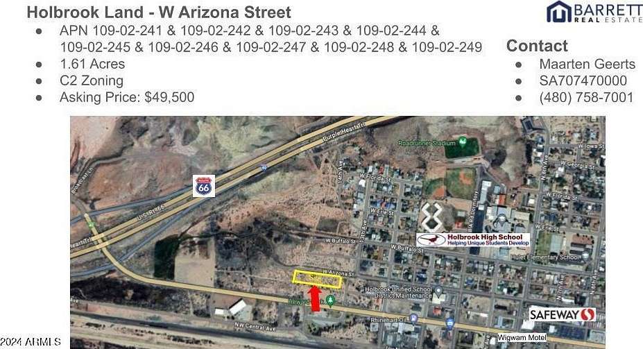 1.61 Acres of Commercial Land for Sale in Holbrook, Arizona