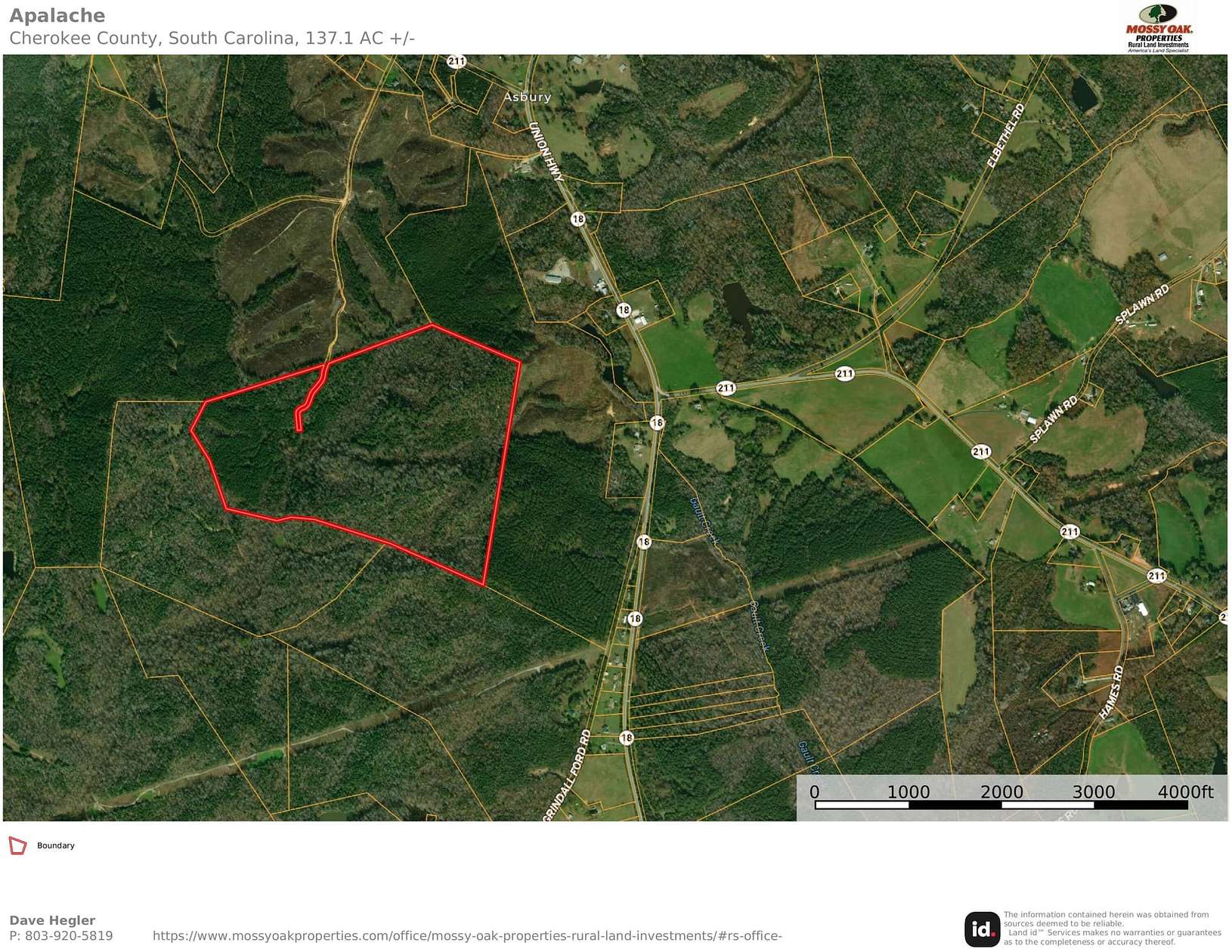 137.1 Acres of Recreational Land for Sale in Pacolet, South Carolina
