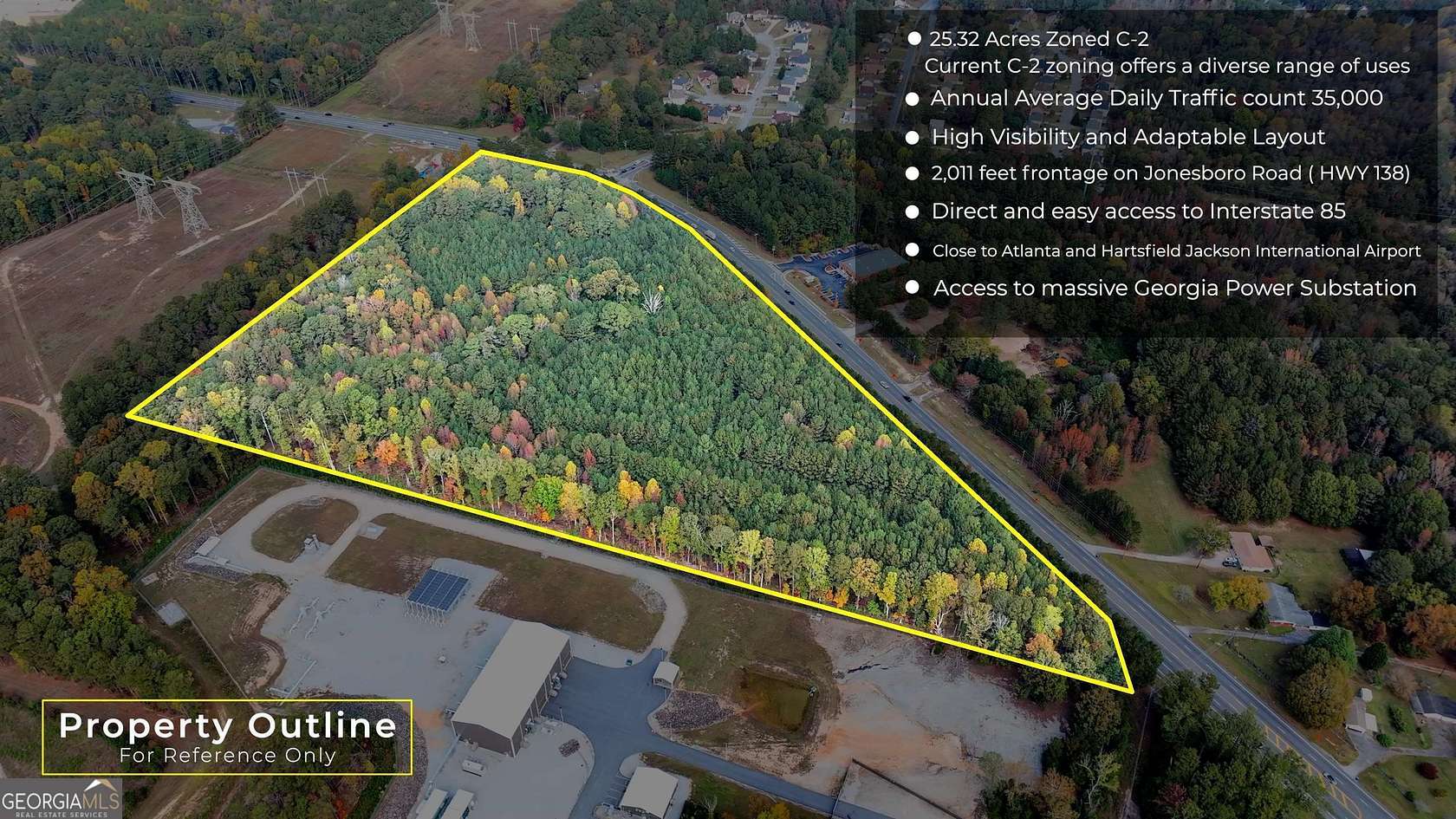 25.3 Acres of Commercial Land for Sale in Fairburn, Georgia