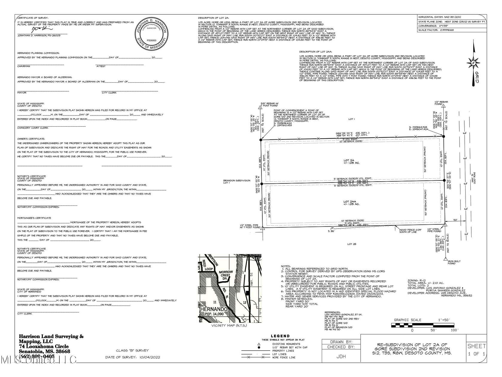 1.05 Acres of Residential Land for Sale in Hernando, Mississippi