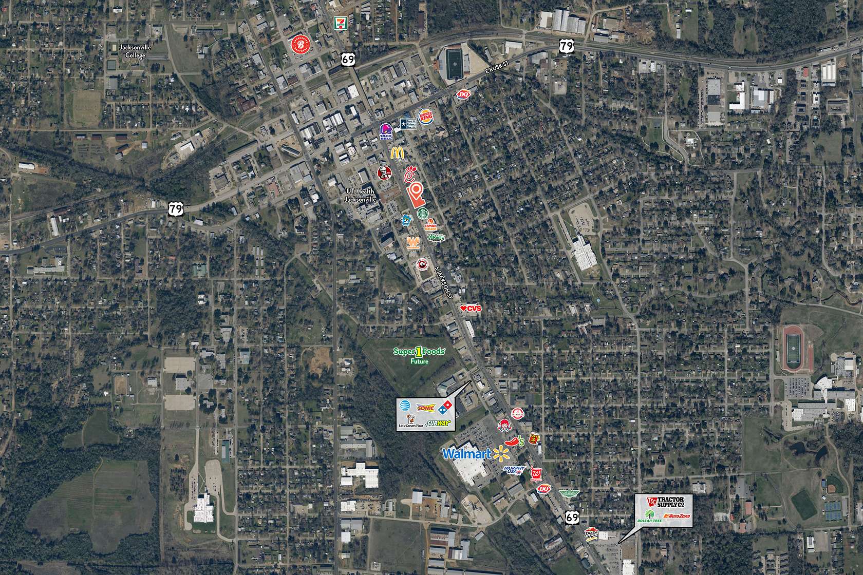 Commercial Land for Sale in Jacksonville, Texas