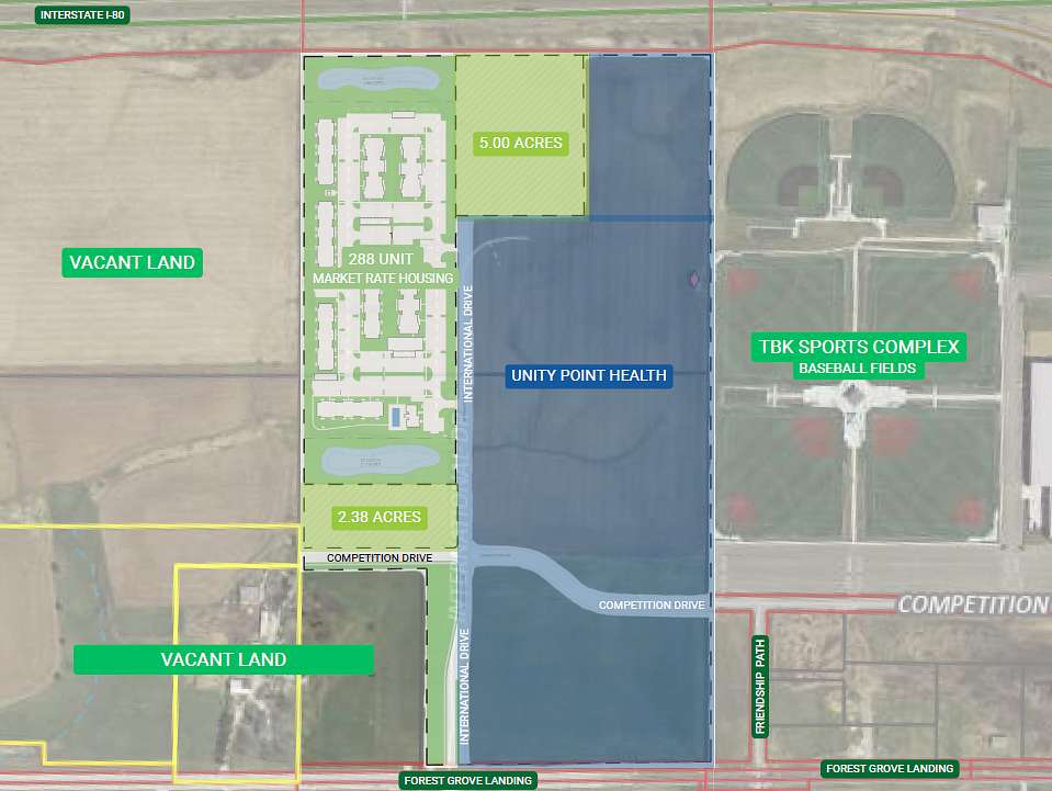 5 Acres of Mixed-Use Land for Sale in Bettendorf, Iowa