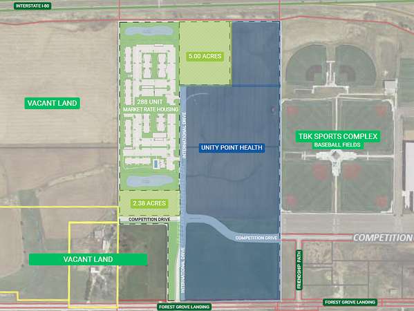 5 Acres of Mixed-Use Land for Sale in Bettendorf, Iowa