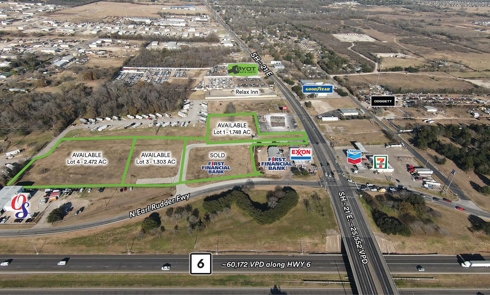 3.051 Acres of Commercial Land for Sale in Bryan, Texas