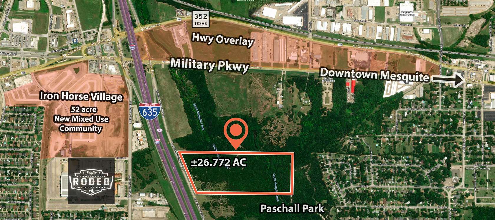 26.772 Acres of Commercial Land for Sale in Mesquite, Texas