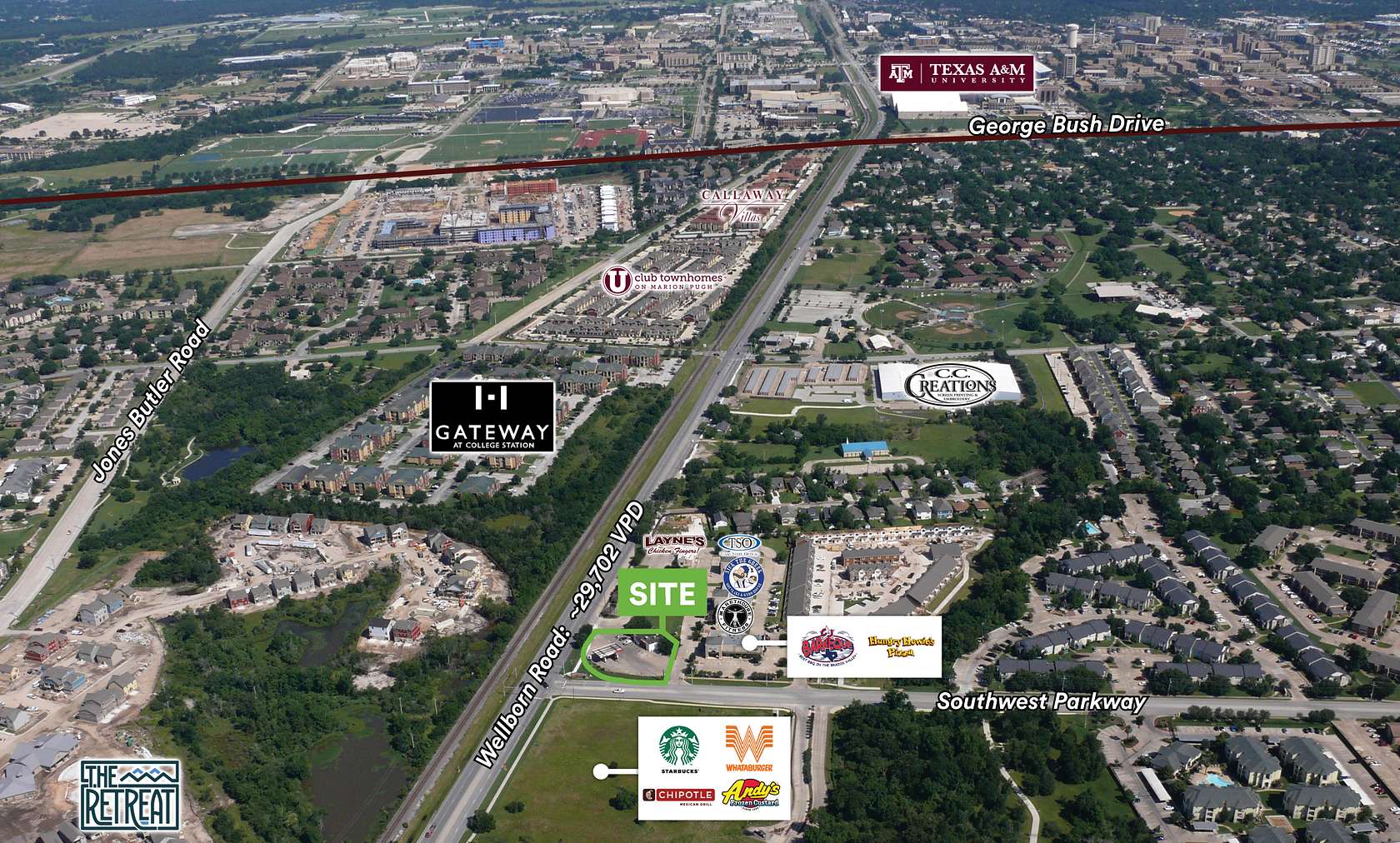 0.9 Acres of Commercial Land for Lease in College Station, Texas