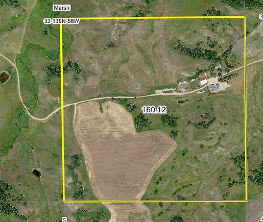 160 Acres of Agricultural Land with Home for Sale in Valley City, North Dakota