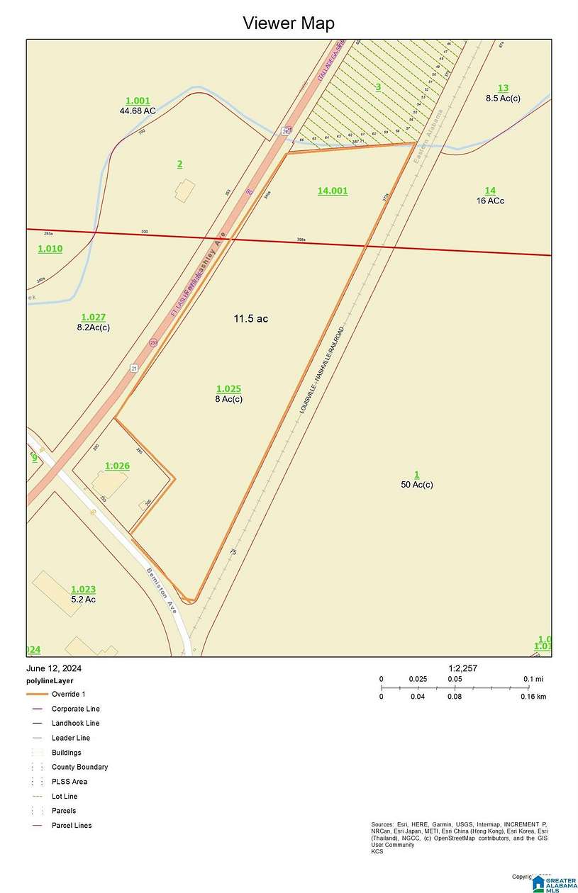 11.5 Acres of Land for Sale in Talladega, Alabama