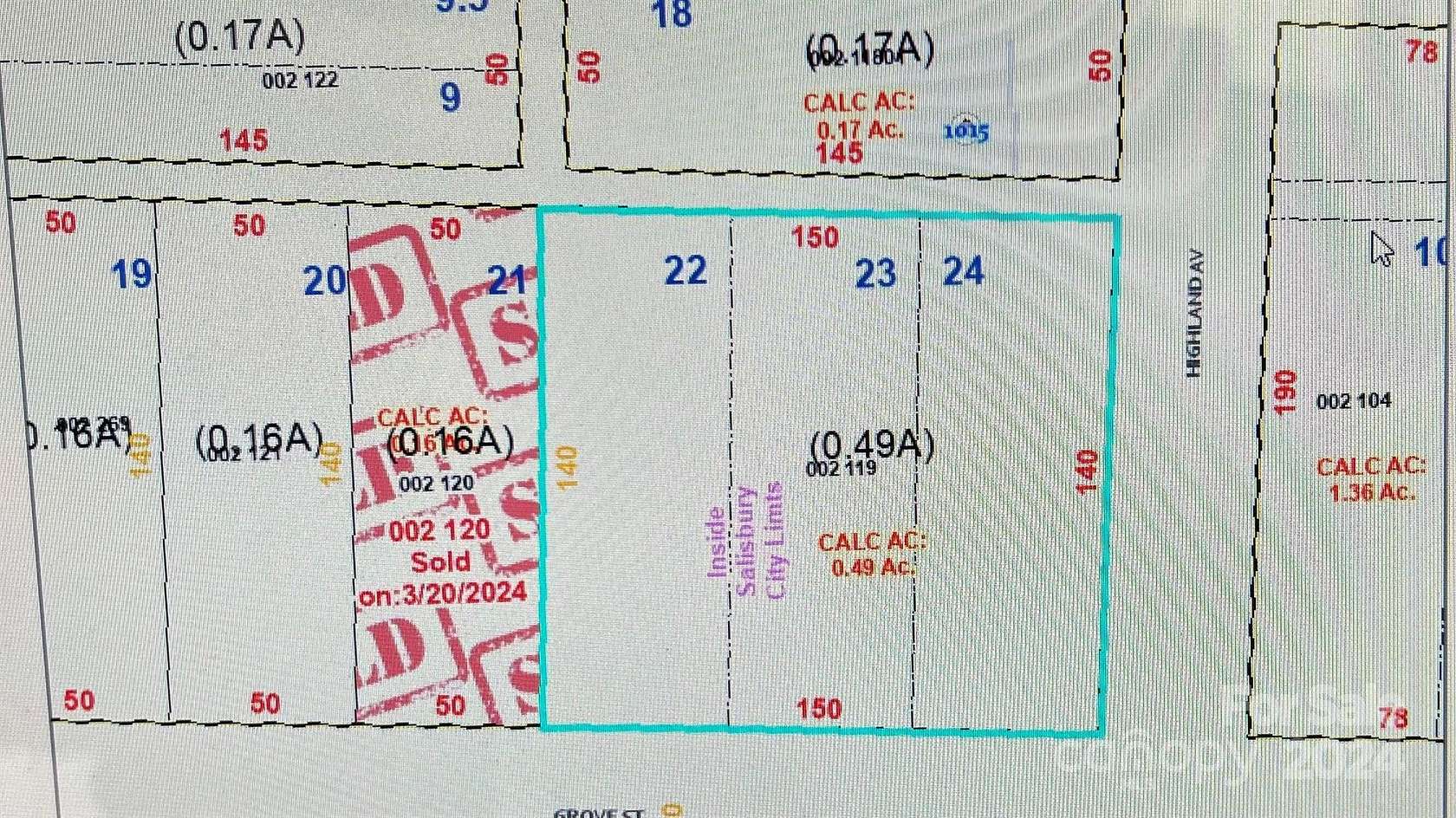 0.49 Acres of Commercial Land for Sale in Salisbury, North Carolina